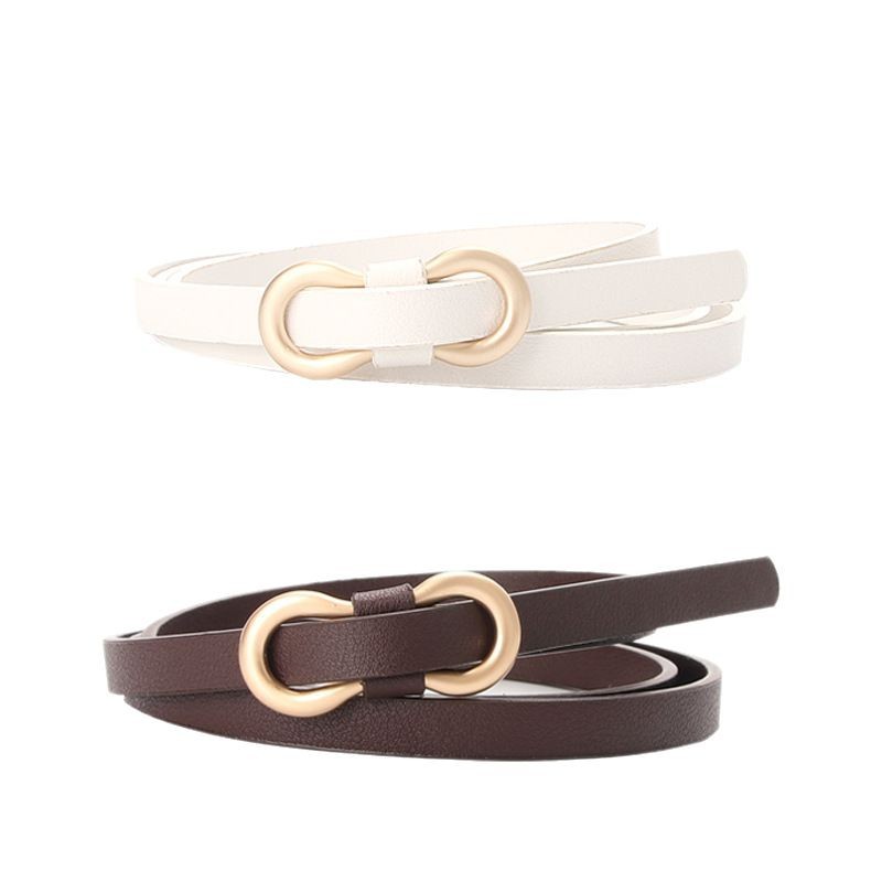 PU thin-waisted belt for women, a versatile and simple trendy European and American fashion item, decorated denim dress, and a highly distinctive women's belt Item Picture