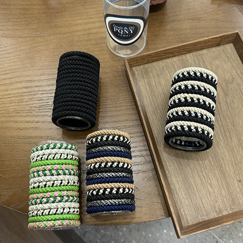 Estrella el mismo estilo de alta elasticidad no daña el pelo más grueso y grueso cordón de cabeza simple moda de cola de caballo cordón de pelo elástico