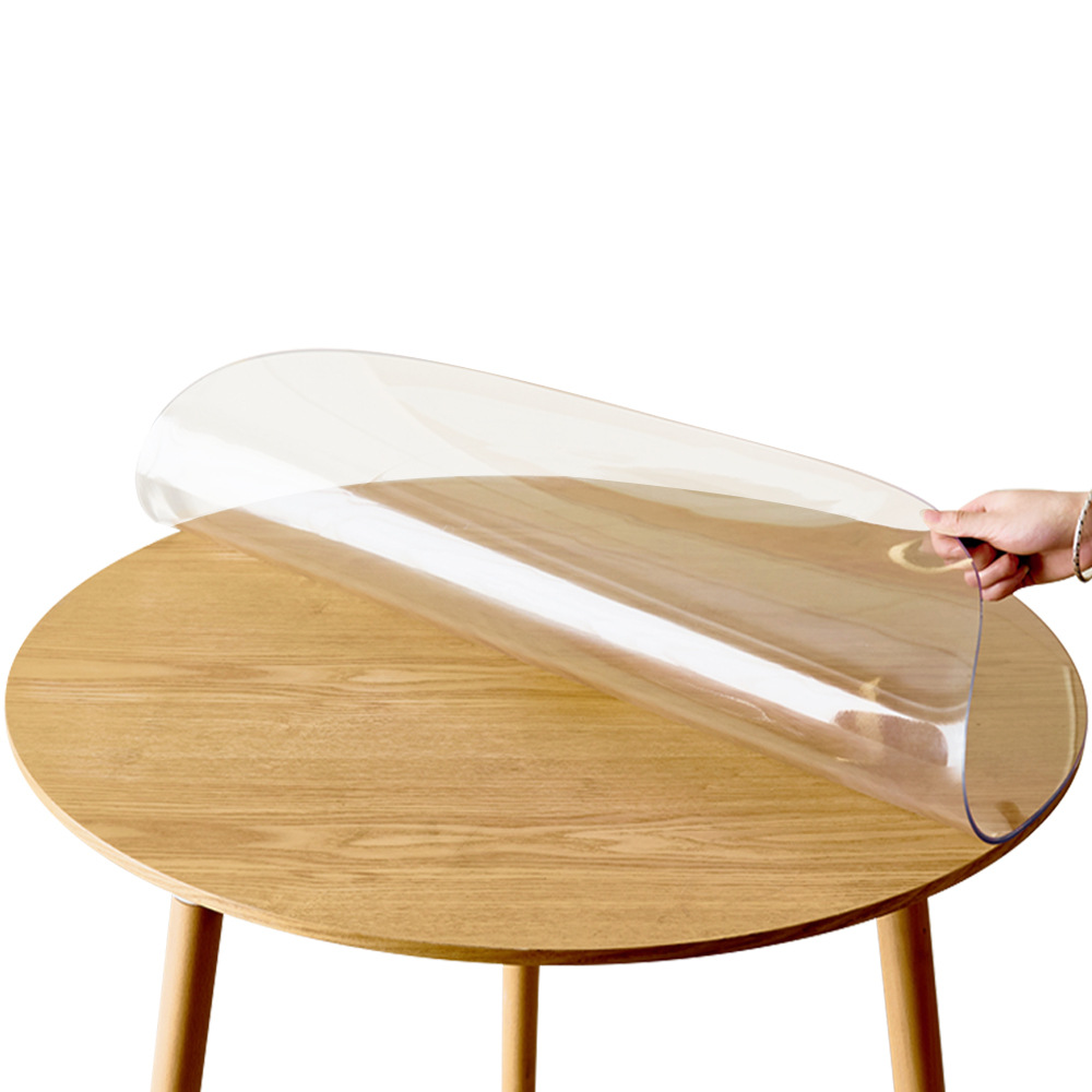 Soft Glass Pvc Round Table Cloth Waterproof, Oil-Proof, Non-Washing Table Cloth Round Transparent Table Mat Desktop Protective Film Item Picture