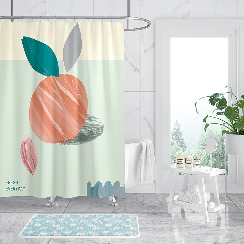 Small Fresh Series Of Household Shower Curtain Bathroom Curtain Hand-Painted Waterproof Shower Curtain Manufacturers Direct Wholesale details Picture