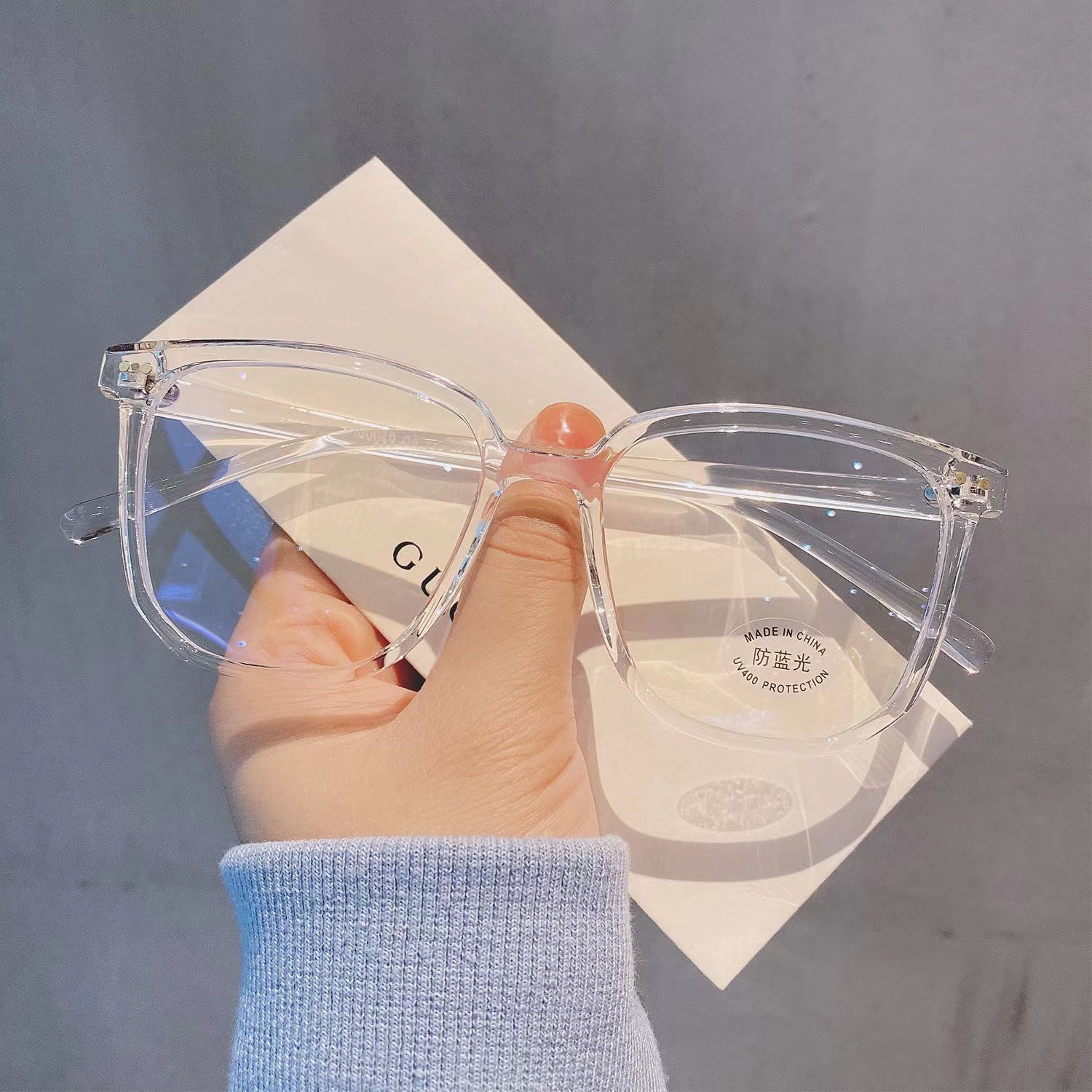 眼镜框批发平光镜防蓝光近视眼镜成品有度数方框眼镜男女同款现货详情图3