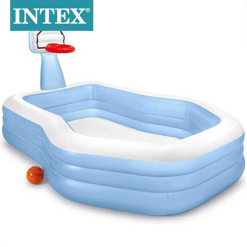 INTEX57183投篮长方形水池夏季户外充气水池儿童家庭戏水池充气玩具现货批发详情图4