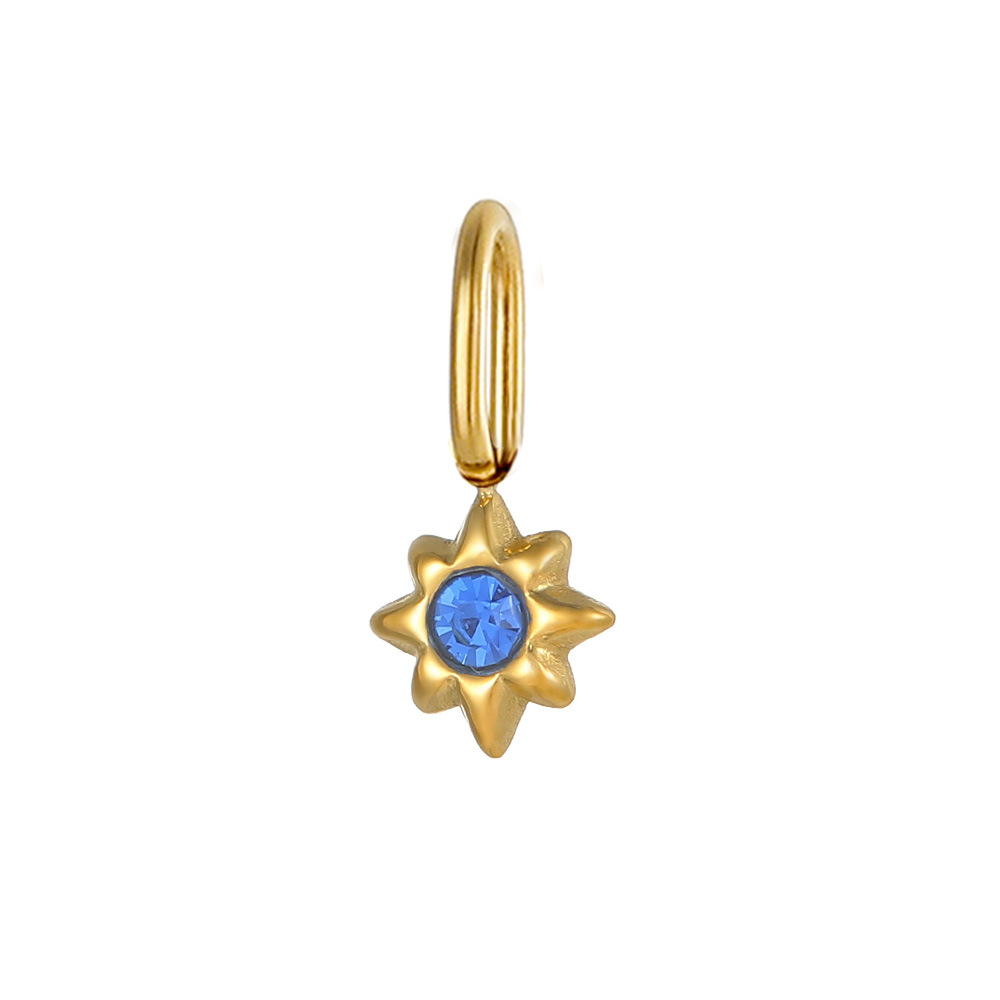 European and American cross-border exquisite titanium steel style micro-inlaid octagonal star diy pendant accessories, earrings, necklaces, jewelry accessories, pendants pic 22