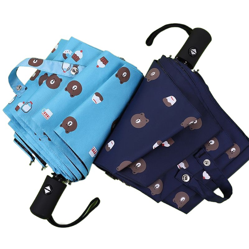 Cute fully automatic umbrella for men and women, folding sun umbrella for both weather and rain, sun protection and UV protection, sunshade umbrella for students Item Picture