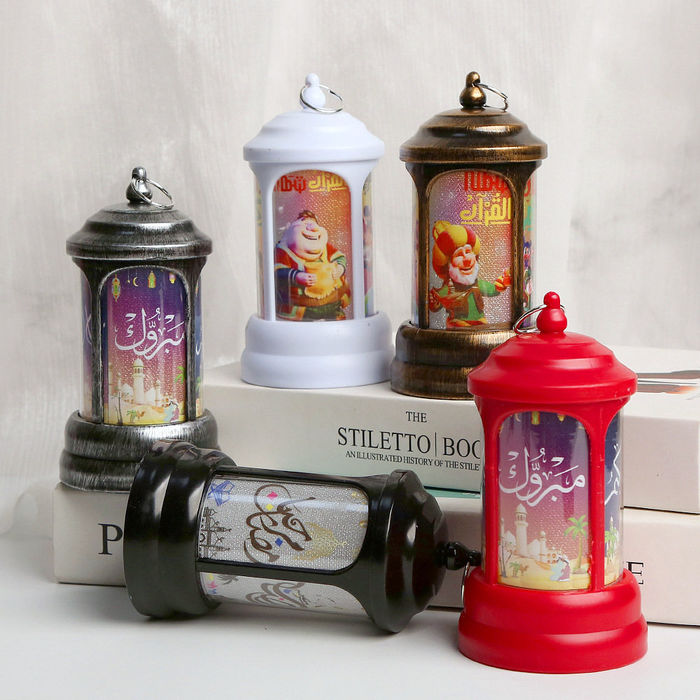 Retro mailboxes, cylindrical small wind lamps, night lights, LED electronic Christmas illuminated ornaments, home decorations, cross-border Specification image