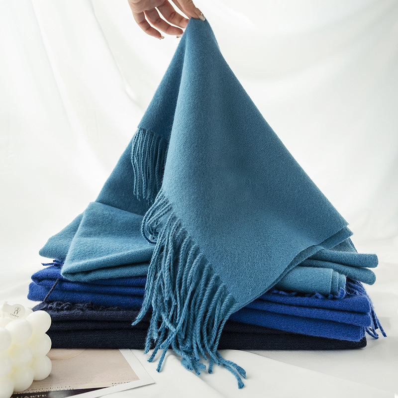 2023 Autumn And Winter New Solid Color Maillard Scarf Japan And South Korea Sweet Imitation Cashmere Scarf For Women Warm Bib Shawl Specification drawing