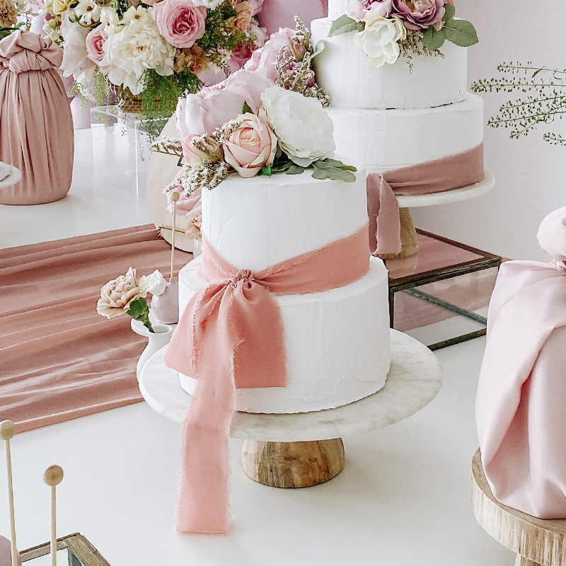 Ins Hand-Torn Franged Ribbon Chiffon Ribbon Dry Rose Wedding Flower Tie-Up Hand-Held Ribbon Ribbon Streamers details Picture