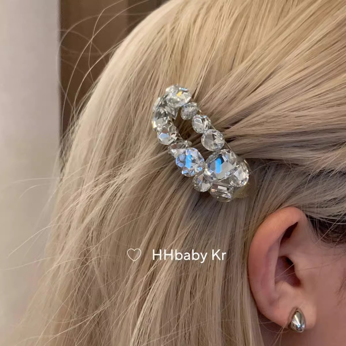 High-end style, super side zircon oval hair clip, makeup bangs hair clip, ins style side clip, stylish pic 6