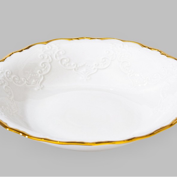 Wholesale of light luxury ceramic tableware sets, high-end gold-plated plates with gold edges details Picture