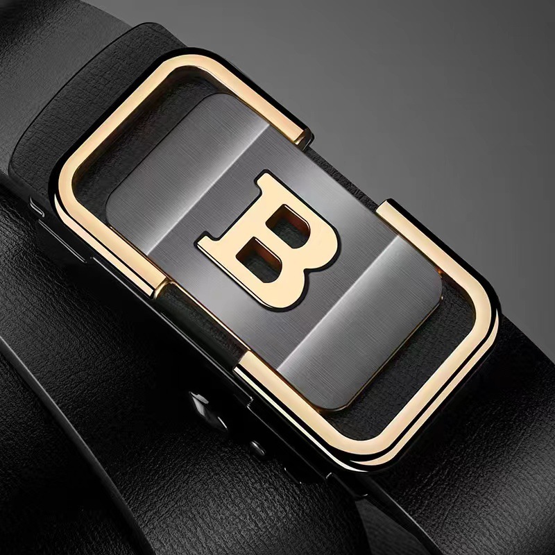 Pipper Belt Men Toothless Wear Automatic Buckle Cowhide Belt Senior Simple All-Matching Belt Men Spot Wholesale details Picture