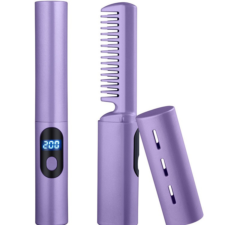 Digital Display Hair Straightener Home Mini Portable Hair Comb Wireless Dual-Use Non-Damaging Anti-Static Hair Straightener