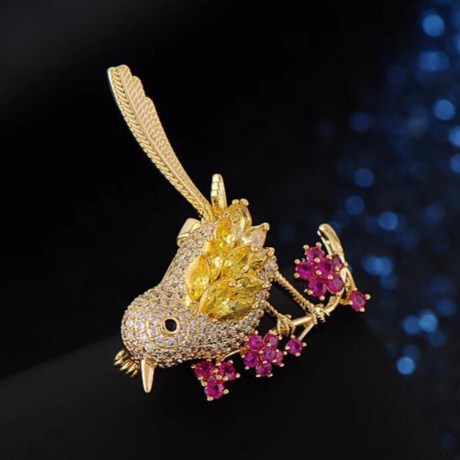 Chinese style luz extravagancia broches bellos urracas pájaros broches mujeres alto grado broches ropa delicada corsets accesorios Specification image