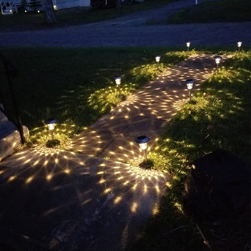 Cross-Border Explosive Solar Outdoor Led Lawn Lights Stainless Steel Glass Garden Garden Garden Landscape Decoration Plug-In Lights Application Scenario