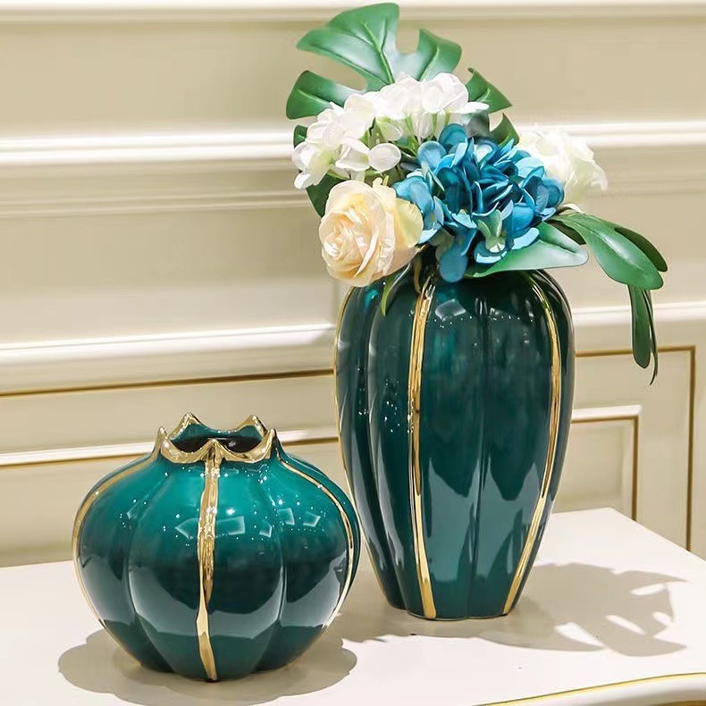 Light luxury new Chinese new ceramic vase decoration living room creative entrance TV cabinet table Nordic style decoration General jar General bottle decoration Item Picture