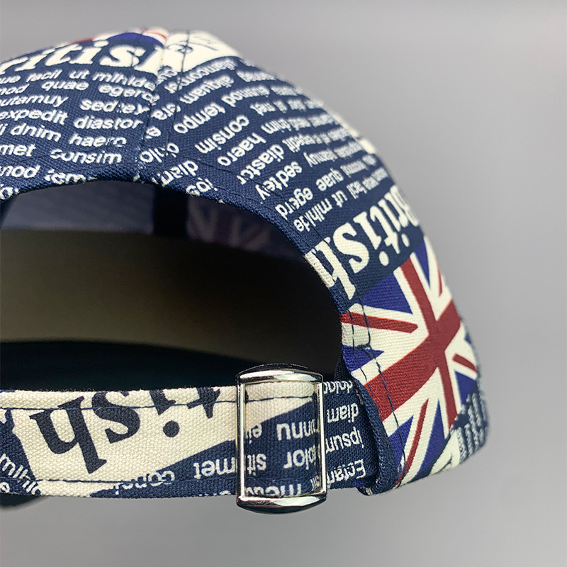 Classic Union Jack Graffiti Men's And Women's Baseball Caps Cotton All-Match Hip Hop Alphabet Breathable Sun Caps Wholesale Application Scenario