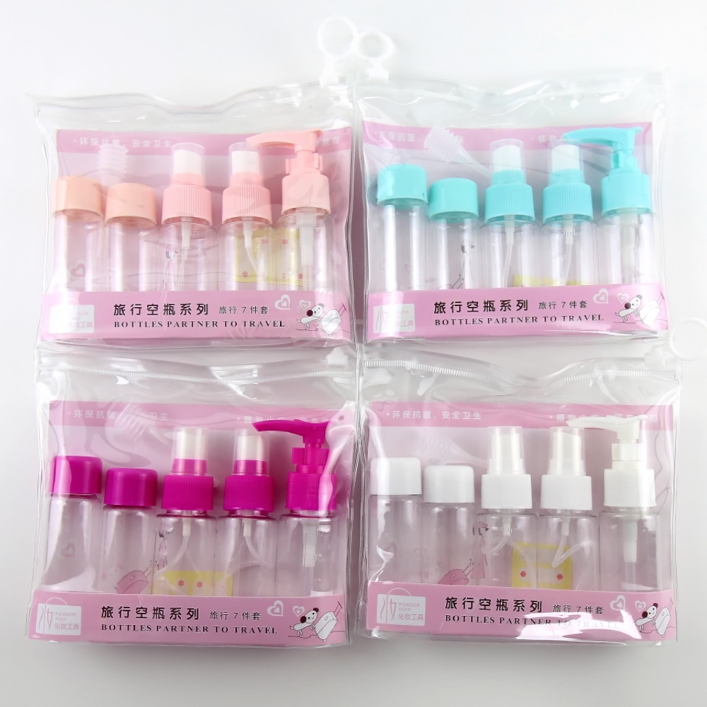 Seven-piece set bottles, small empty bottles, portioned bottles