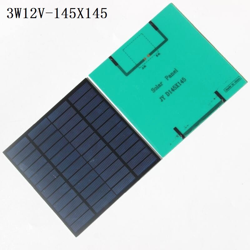 6W 5W 4W 3W 2.5W 2W 1.5W 12V Solar Panel Laminated Plastic Battery Small Board Specification drawing