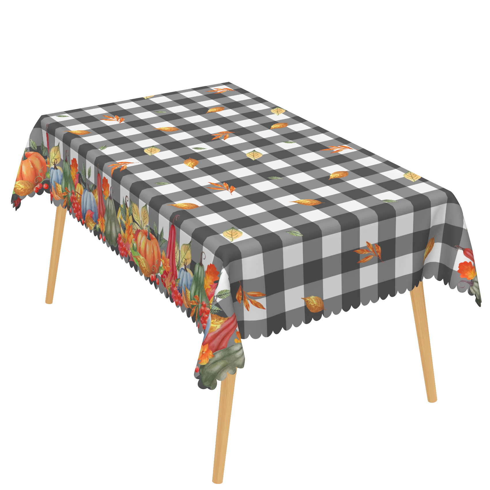 Cross-Border Thanksgiving Day Pumpkin Maple Leaf Autumn Tablecloth Waterproof And Oil Proof Party Activities Decorative Coffee Table Tablecloth Wholesale Item Picture