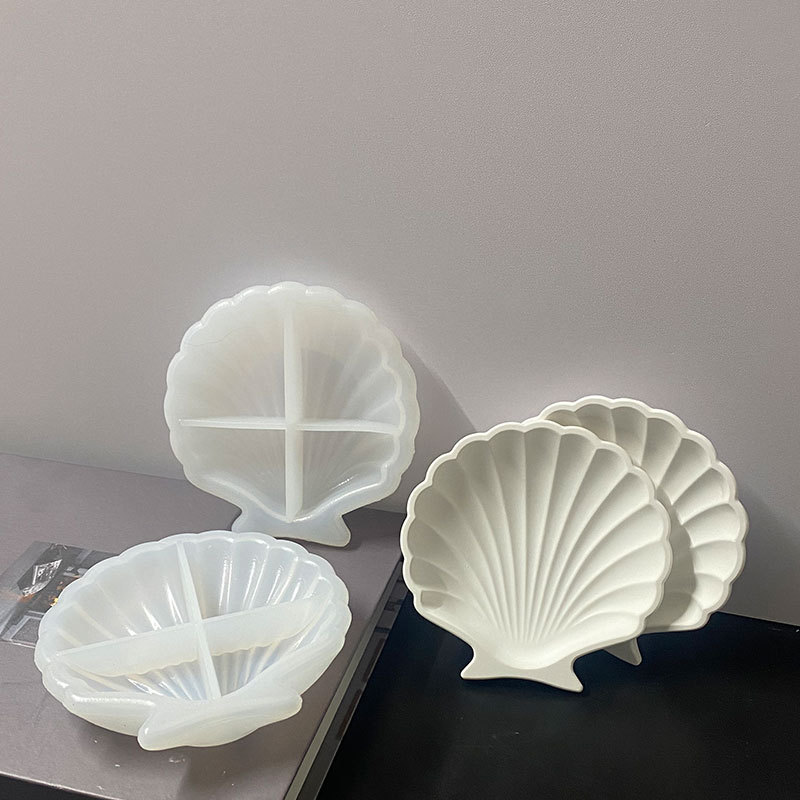 贝壳碟子硅胶模具DIY环氧树脂饰品碟扇贝盘子收纳盘滴胶石膏模具