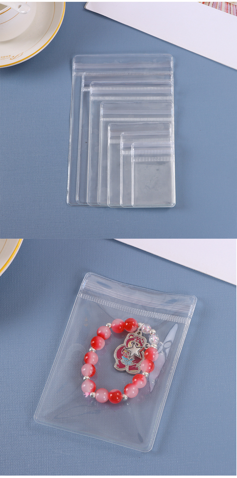 透明首饰袋PVC自封袋耳环饰品收纳密封袋文玩手串自封防水包装袋详情9