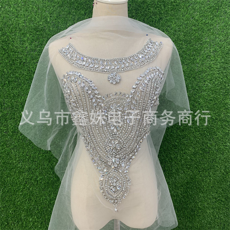 Handcrafted wedding dress and formal wear decorative decal front and back sets