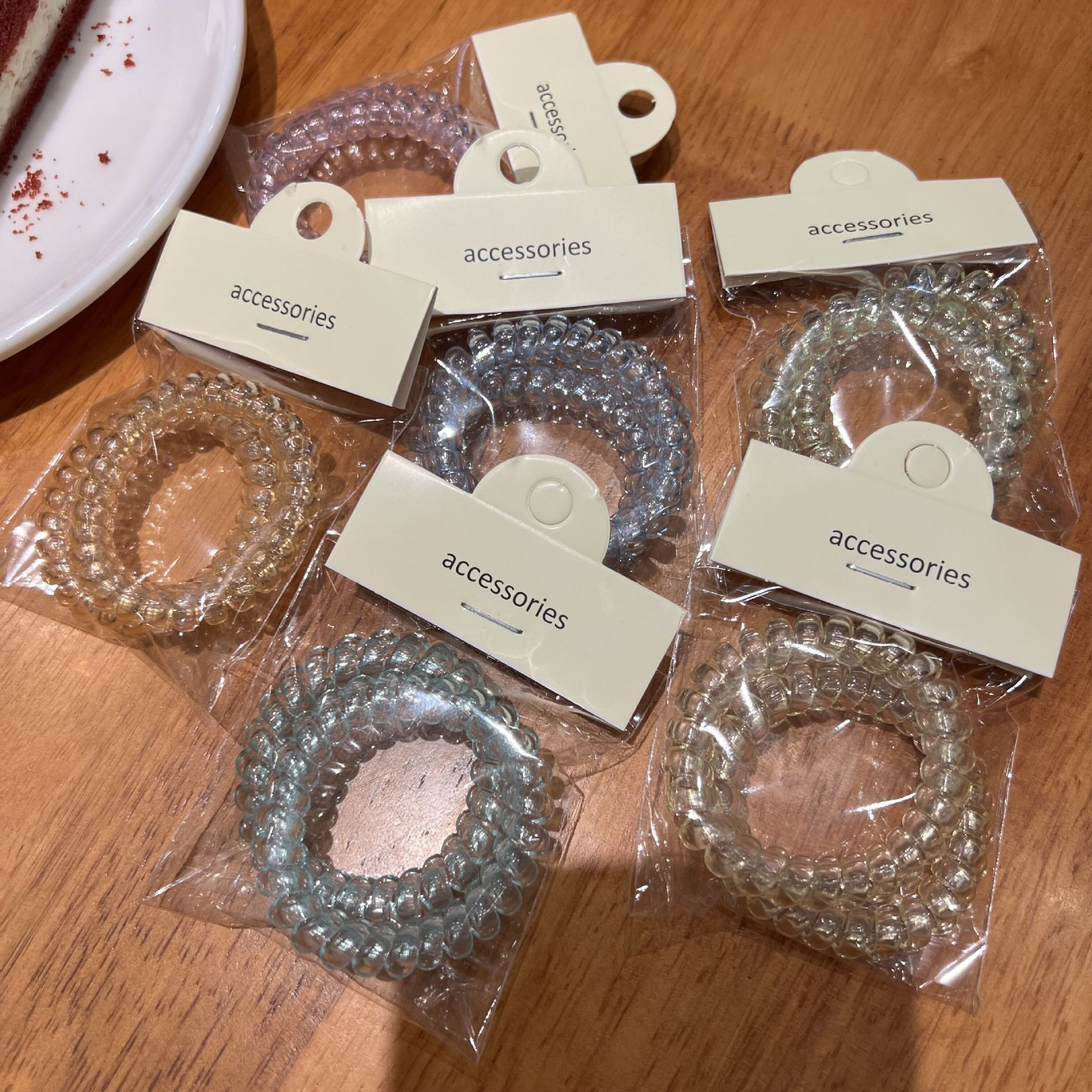 Korean leopard print telephone line hair tie bag two-piece set, versatile, seamless, no damage to hair, hair tie, hair band, hair rope wholesale