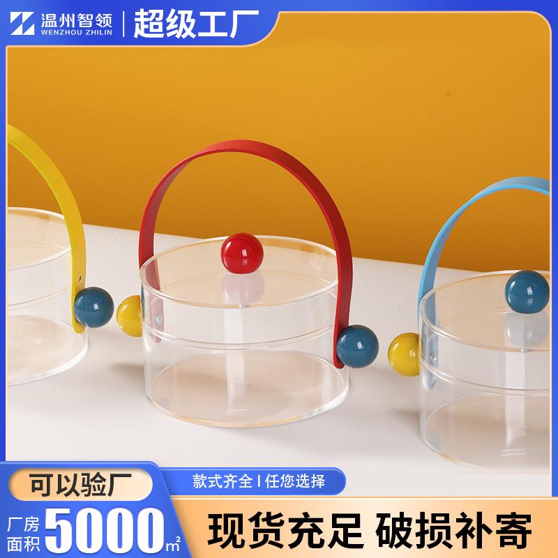 Transparent acrylic gift box, hand-held gift box, red, yellow and blue, graduation season, teacher appreciation gift box, acrylic box wholesale