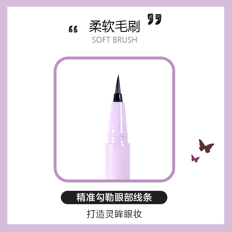 Midnight Cool Black Waterproof Quick-drying Colored Eyeliner Pen for beginners, long-lasting without smudging, ultra-fine eyeliner liquid pen Specification image