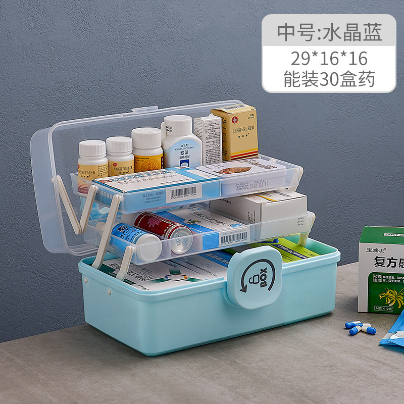 Medicine cabinet Family medicine storage box Medicine cabinet Household large capacity medicine box Medical emergency large first aid kit Item Picture