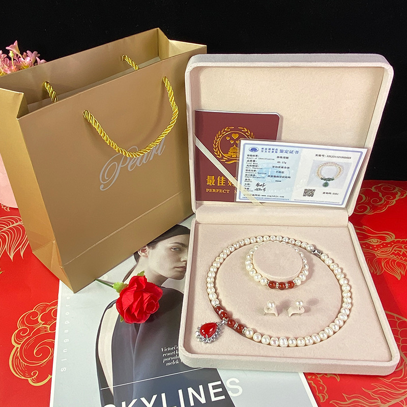 耳环/项链/珍珠项链/莫桑石/西太后细节图