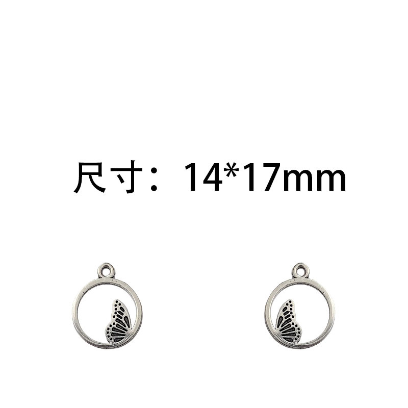 DIY zinc alloy jewelry accessories, hollowed-out circular butterfly pendants, earrings, necklaces, beaded bracelets, tassels, pendants Item Picture