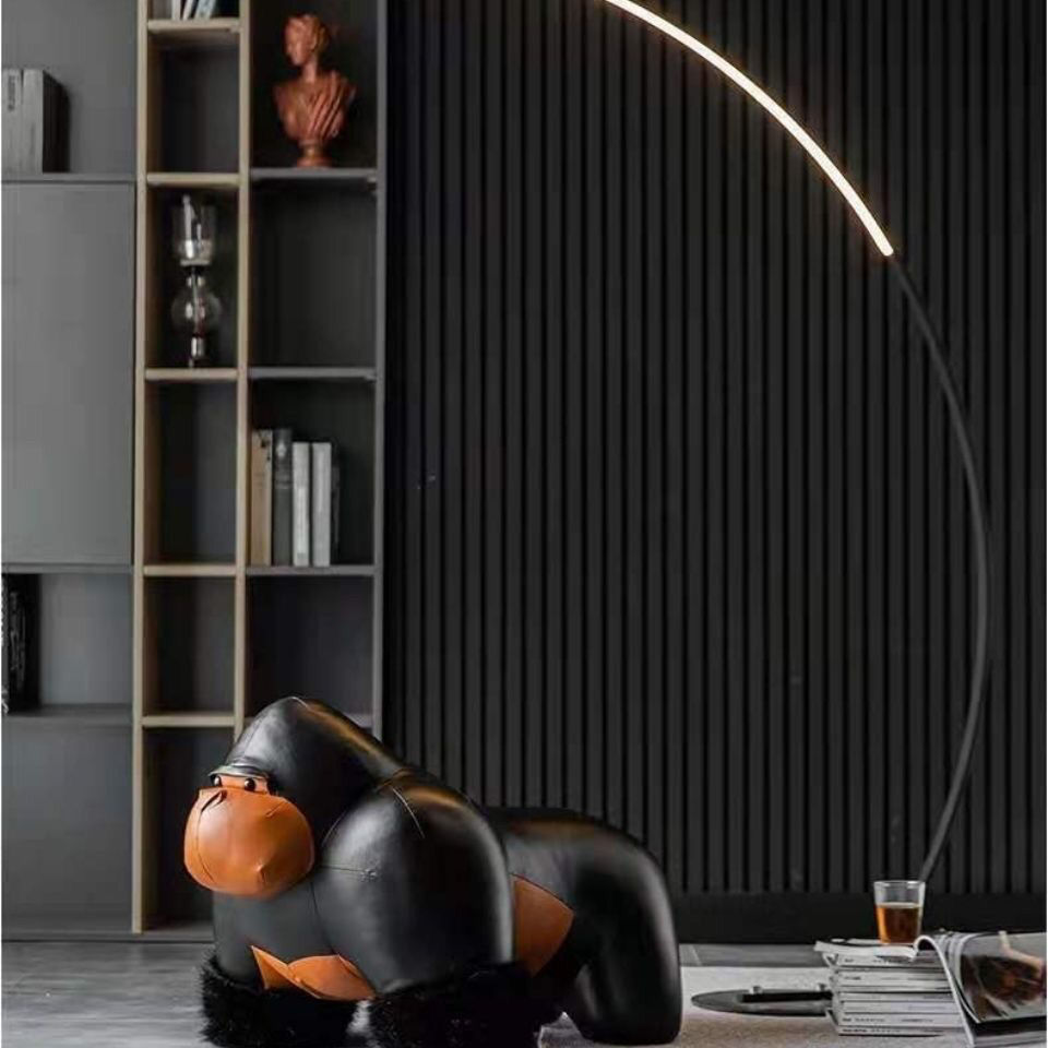Internet celebrity creative gorilla stool home living room shoe seat cartoon cute animal sofa soft leather stool cartoon stool display stool details Picture