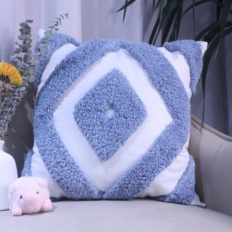 Cotton tassel pom-pom embroidery plush cushion cover, tassel pillowcase, light luxury sofa, Moroccan tufted wholesale Specification image