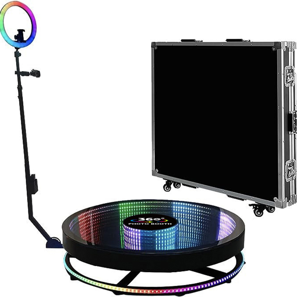 2025 Factory Hot sale party atmosphere rotating photo booth 360-degree panoramic shooting 360 photo booth 360 degree rotating selfie turntable  Live broadcast room wedding stage supply  full figure