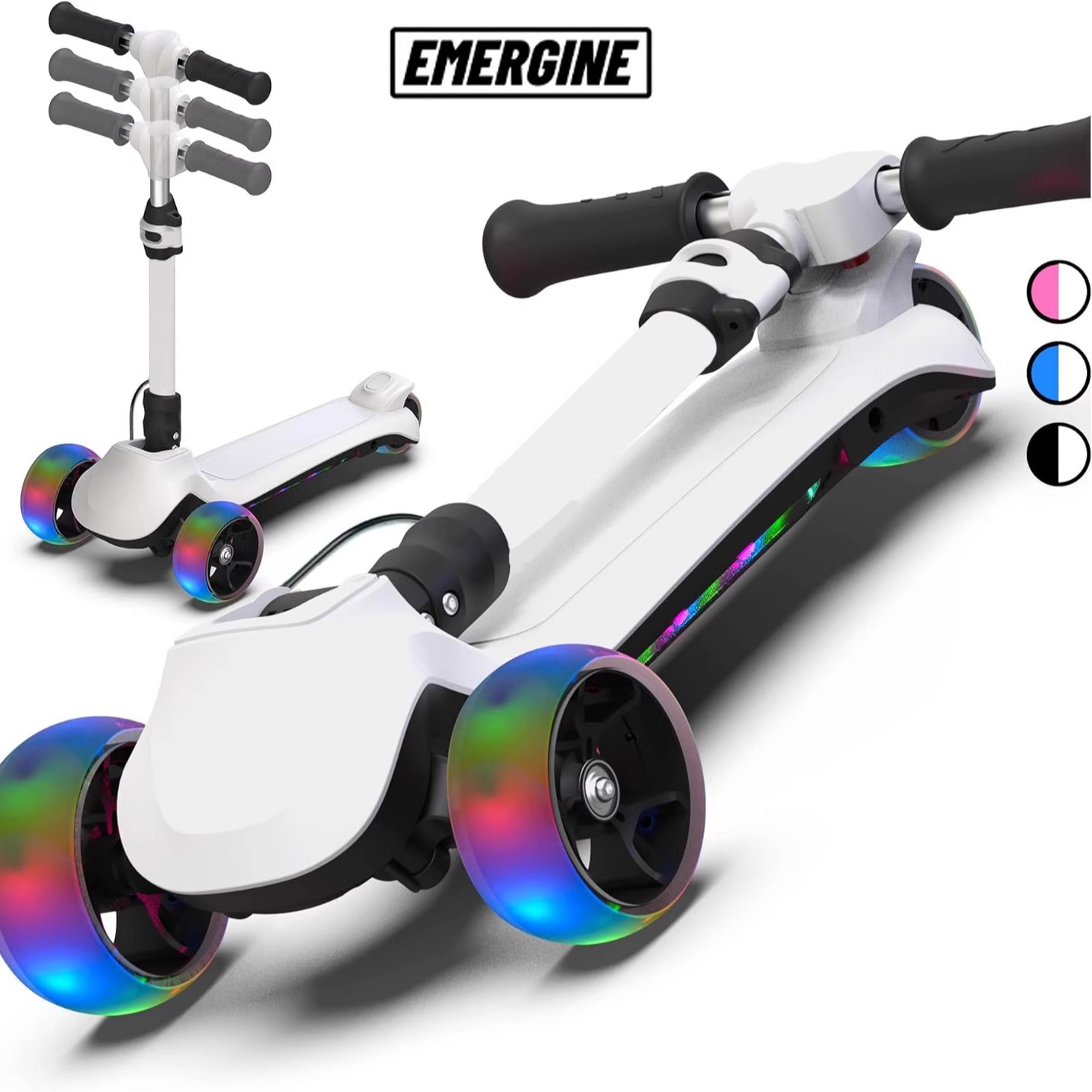 跨境爆款3-8岁儿童滑板车可折叠升降电动三轮滑板车铝合金溜溜车