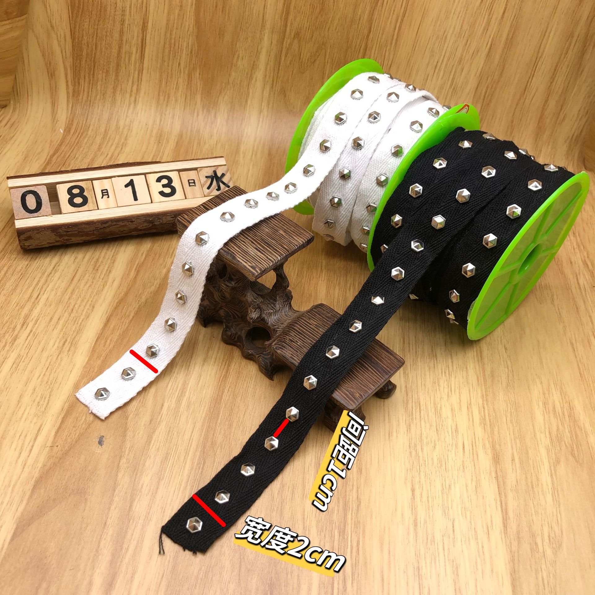 European Style Riveted Ribbon Jewelry Hat Pet With Fun Underwear Ribbon Nailed Beaded Edge Ribbon