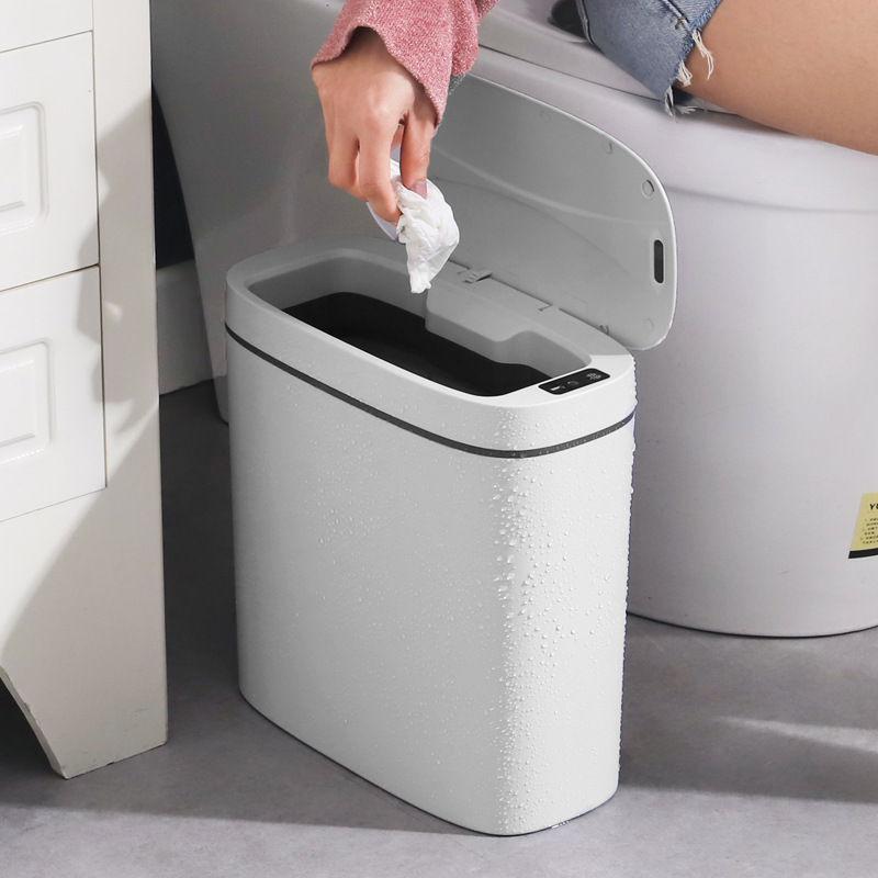 新款家用智能垃圾桶感应厨房夹缝带盖卫生间分类全自动垃圾桶批发详情图2