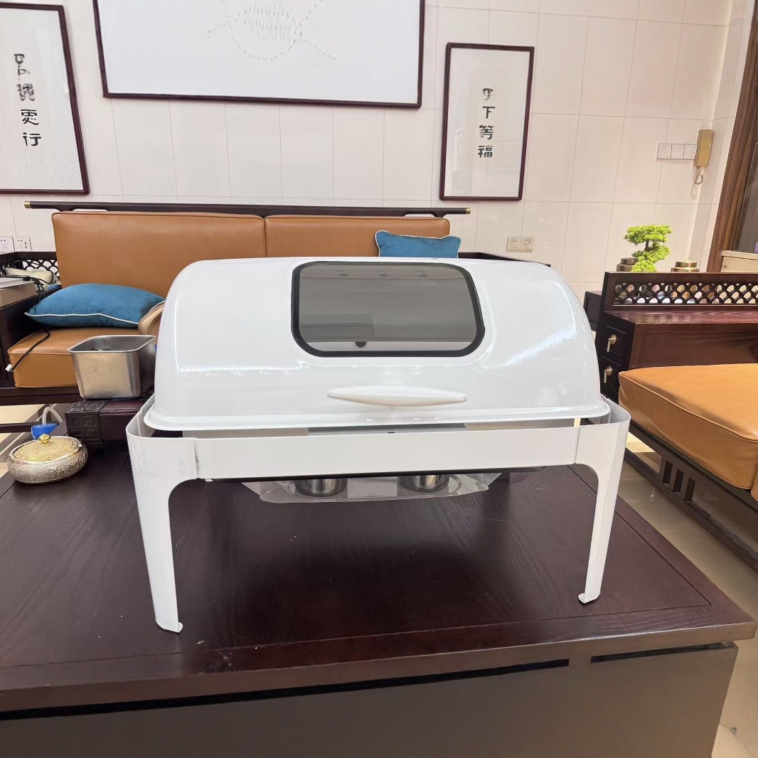 The manufacturer supplies stainless steel hydraulic flip-top visual buffet stoves, electric heating and insulation stoves, and hotel buffi stoves for wholesale details Picture