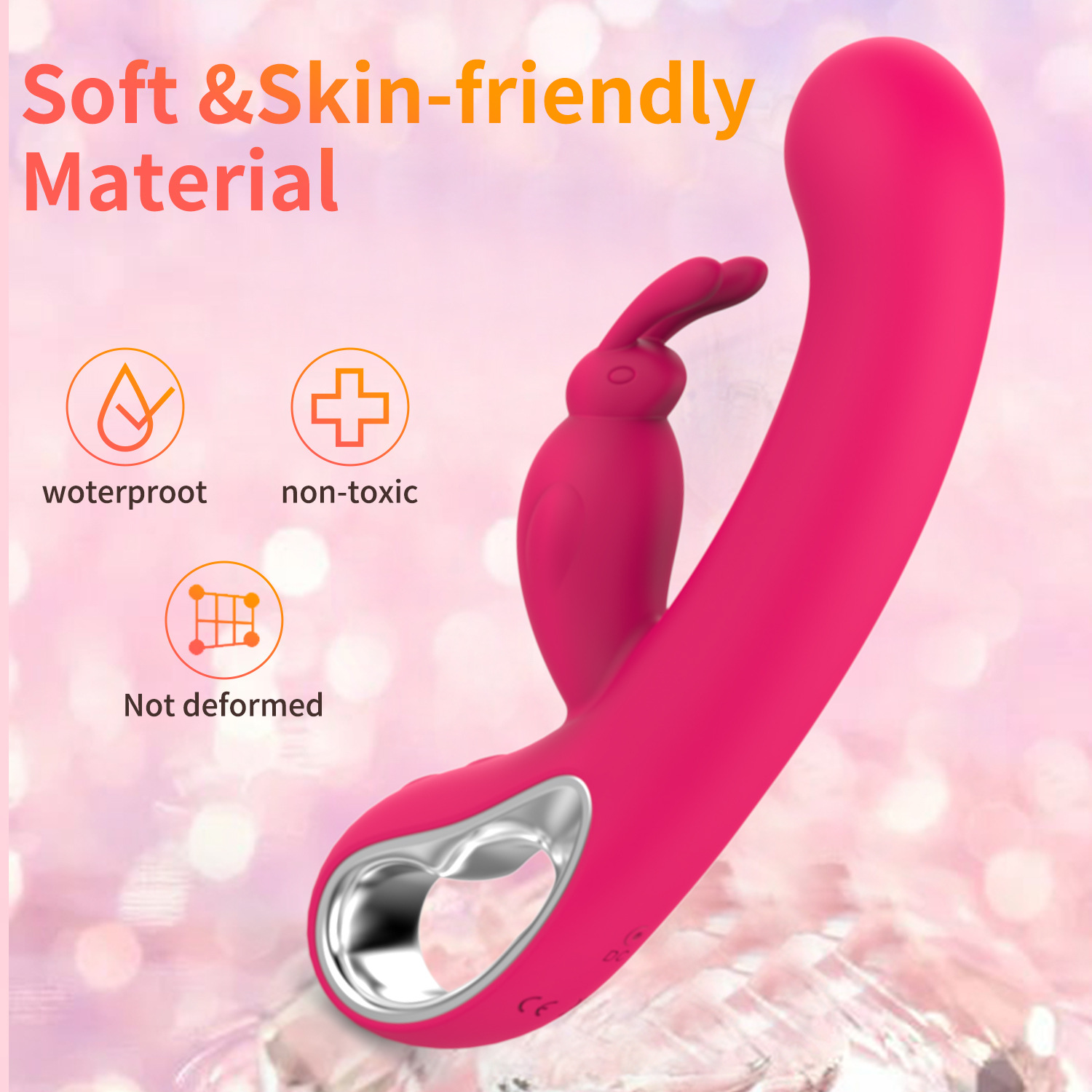 Adult sex toys silicone rabbit vibrator female masturbation double head vibration massage apparatus Application Scenario