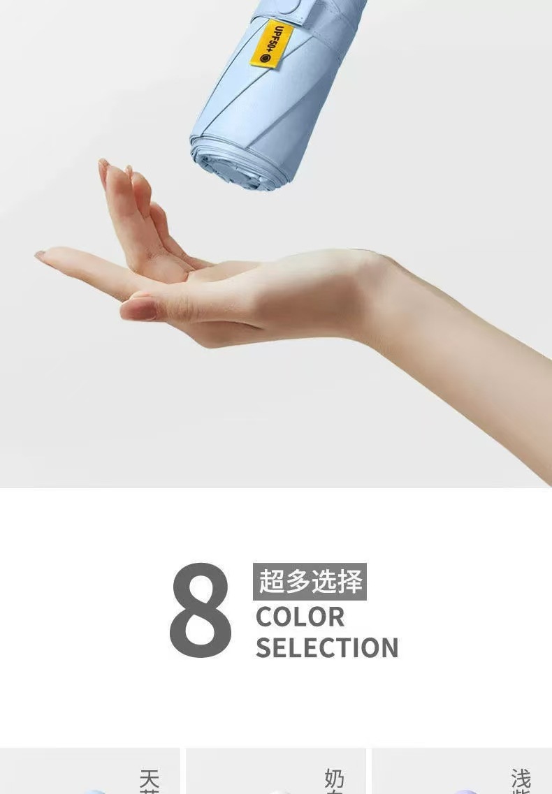 太阳伞定制LOGO广告礼品印字五折胶囊防晒防紫外线批发学生女便携详情4
