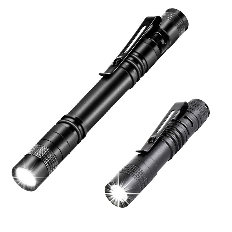 Cross-border mini flashlights, aluminum alloy pen-shaped household flashlights, AAA outdoor high-intensity flashlights wholesale details Picture