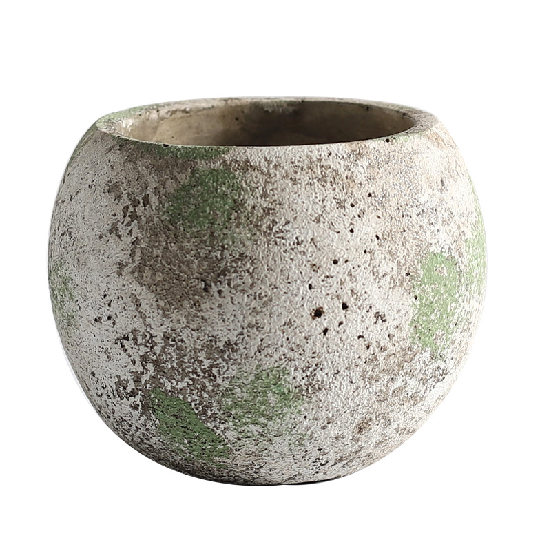 New Cement Succulent Flower Pot Moss Color To Do Old Retro Gardening Ornaments Succulent Green Plant Planter Wholesale Stock Item Picture