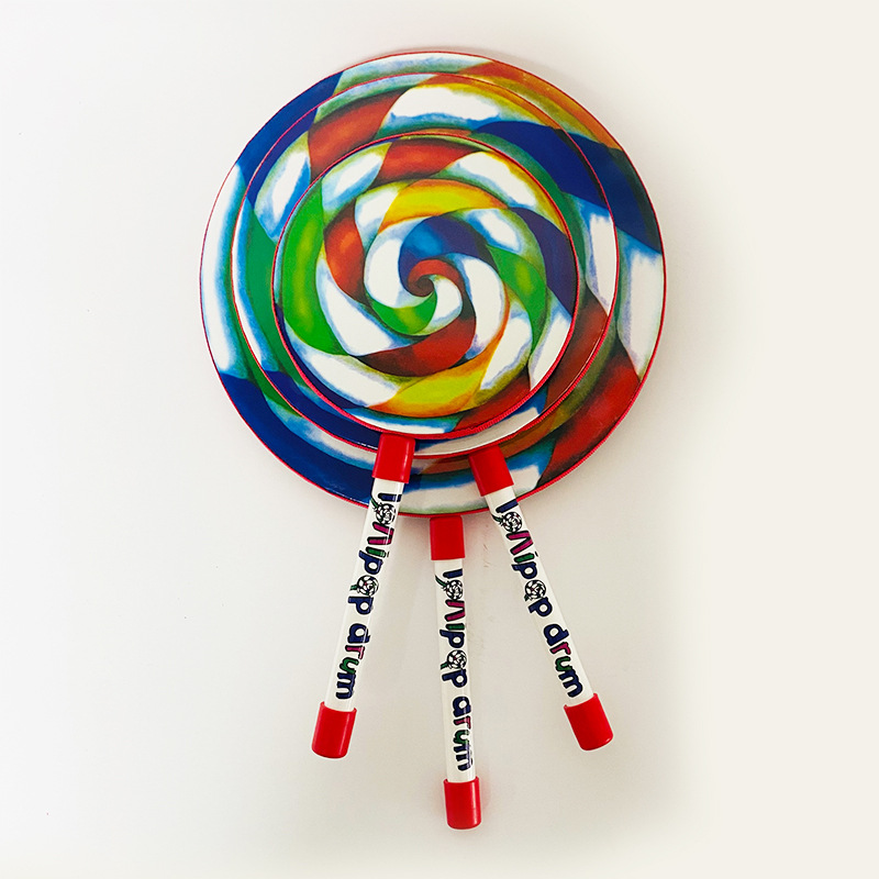 奥尔夫儿童打击乐器棒棒糖鼓6-10寸幼儿园音乐课早教乐器手敲鼓