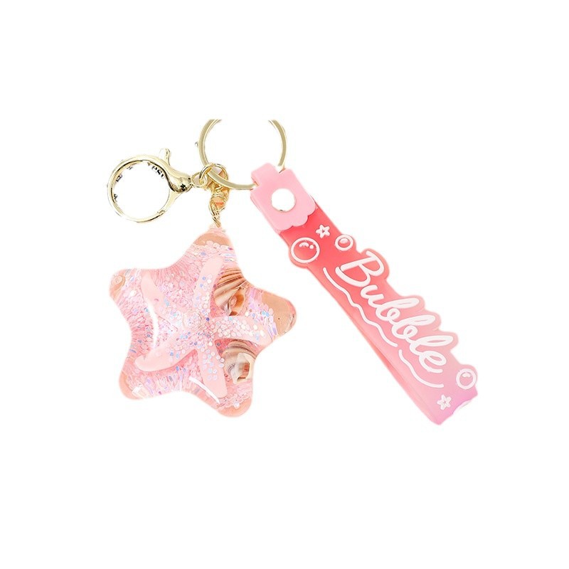 Douyin's popular and trendy creative five-pointed star, starfish, conch keychain, cute bag pendant, couple gift Item Picture