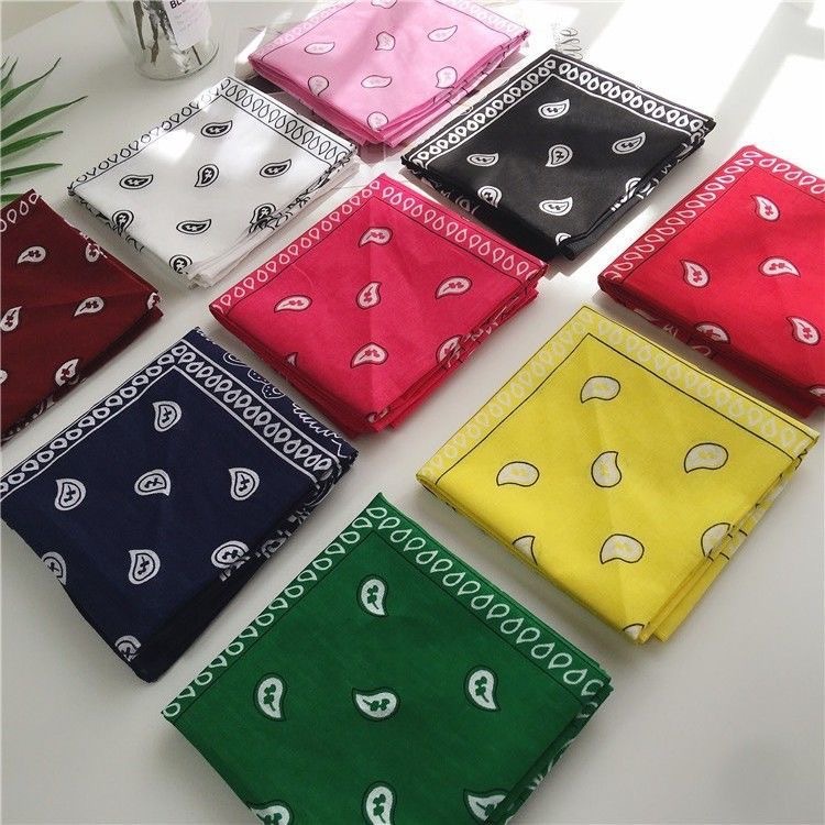 Custom polyester cotton Paisley cashew flower square Hip hop hop riding bandana sunflower seed flower bandana details Picture
