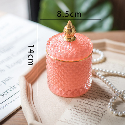 Light luxury multi-color glass storage jars Specification image