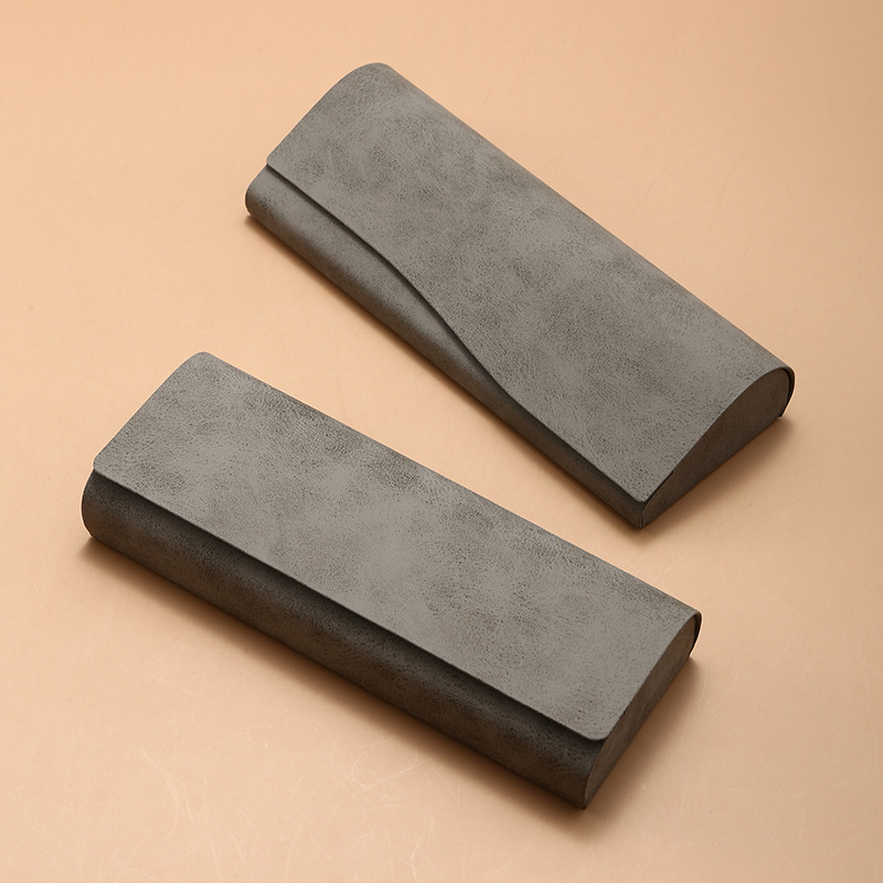 批发羊巴纹吉普手工眼镜盒 皮质复古抗压光学老花镜收纳盒 可印字详情图2