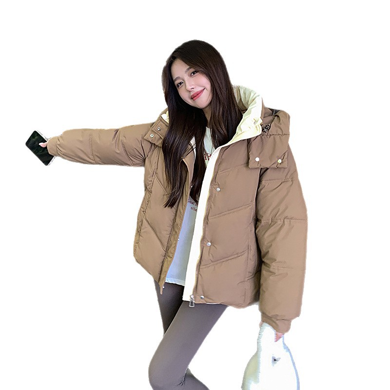 In the winter of 2025, the new down jacket brand features high-end solid-color bread jackets, fashionable short and elegant outerwear for women, and a trendy look Item Picture
