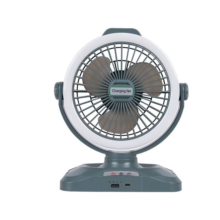 Outdoor Camping Charging Fan Desktop Removable Usb Portable Hanging Shaking Head Refrigeration Fishing Camping Tent Light Item Picture