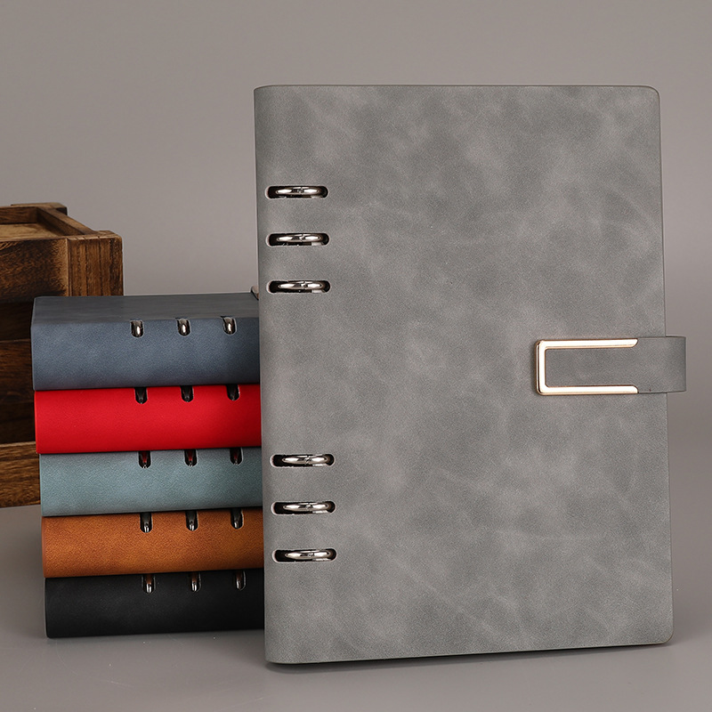 Buckle Business Loose-Leaf Book Leak-Hole Removal Simple B5 Notebook Gift Box Set Office Meeting Minutes Printing Logo